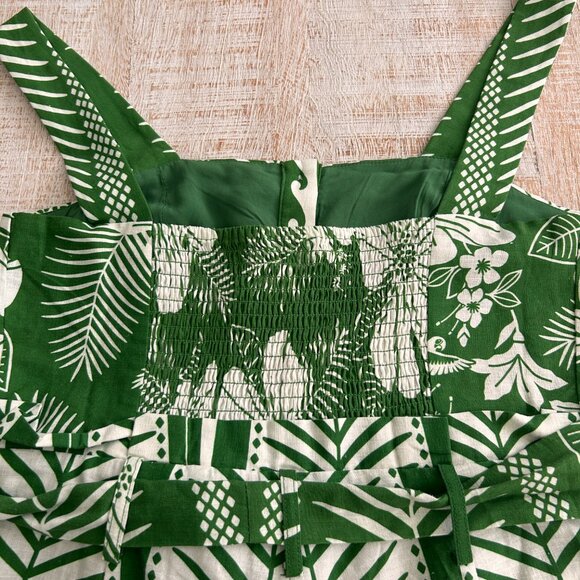 Farm Rio Green and White Tropical Jumpsuit Romper Size Medium NWT - Picture 15 of 15